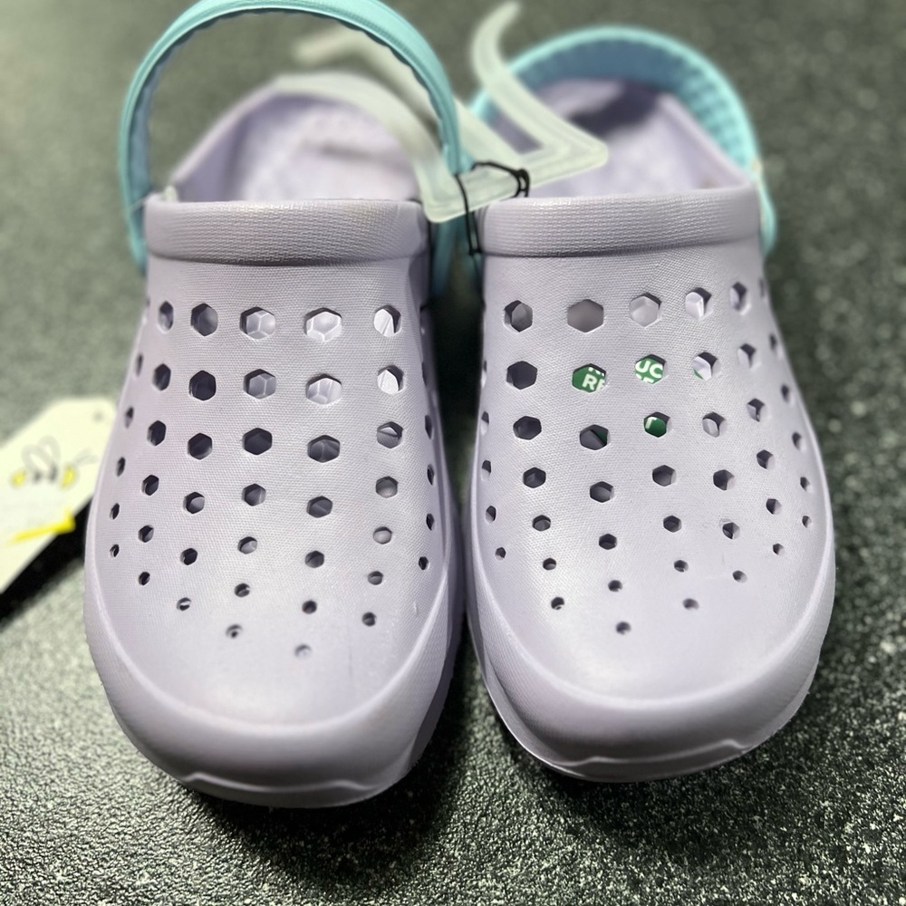 NWT Joybees Kids Active Clog Solid Lilac/Sky Blue Size 5 - Picture 7 of 14